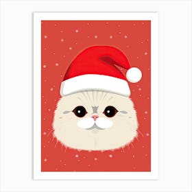 Cute Santa Cat 1 Art Print
