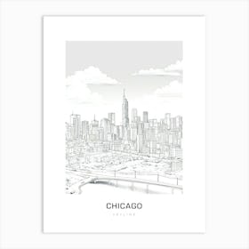 Chicago Skyline 3 B&W Poster Art Print