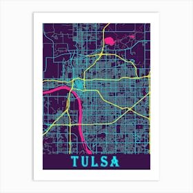 Tulsa Map Poster 1 Art Print