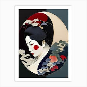 Colour Yin and Yang 2, Japanese Ukiyo E Style Art Print