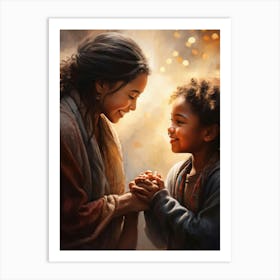 Artistic Visualization Of Acts Of Kindness And Friendship Illustrating Gentle Handshakes Warm Hugs (2) Art Print