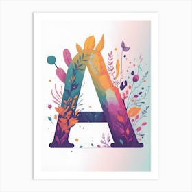 Colorful Letter A Illustration 118 Art Print