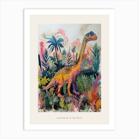 Colourful Dinosaur In The Landscape Painting 1 Poster Art Print
