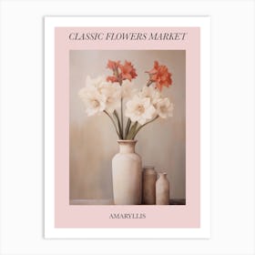 Classic Flowers Market Amaryllis Floral Poster 2 Art Print