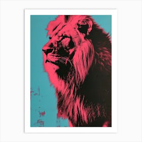 Polaroid Inspired Lion 2 Art Print