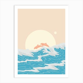 The Two Dolphins Art Print