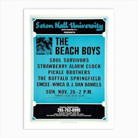 The Beach Boys Seton Hall University 1967 Poster Art Print