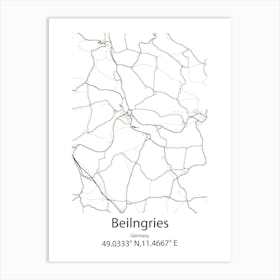 Beilngries,Germany Minimalist Map Art Print