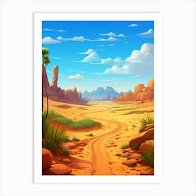 Sahara Desert Cartoon 1 Art Print