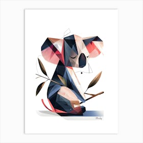 Koala, Minimalism, Cubism Art Print