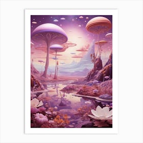 World Of Mushrooms Art Print