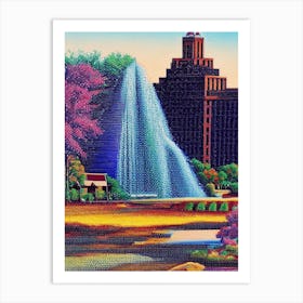 Wichita Falls, City Us  Pointillism Art Print