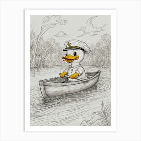 Duck In A Boat 2 Art Print