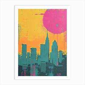 Retro Photo Inspired Cityscape 3 Art Print