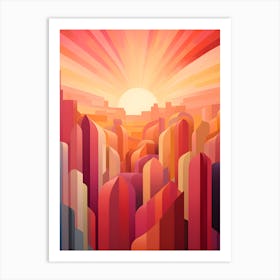 "Metropolitan Mirage: Abstract Impressions of Urbanity" Art Print