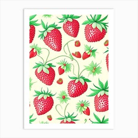 Strawberry Repeat Pattern, Fruit, Quentin Blake Illustration Art Print