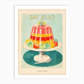 Fruity Jelly Vintage Cookbook Inspired 2 Poster Art Print
