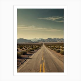 Empty Road In The Desert Art Print