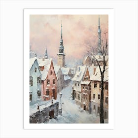 Dreamy Winter Painting Tallinn Estonia 2 Art Print