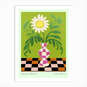 Spring Collection Wild Flowers Green Tones In Vase 3 Art Print