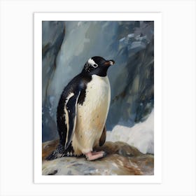 Adlie Penguin Grytviken Oil Painting 3 Art Print