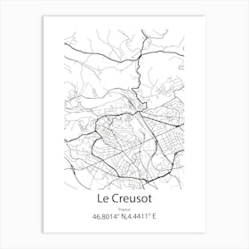 Le Creusot,France Minimalist Map Art Print