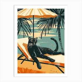 Black Panther On The Beach 1 Poster