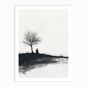 Meditating, Minimalism Art Print