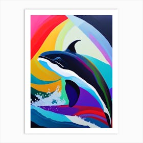 Orca Whale Brushstroke Painting Art Print
