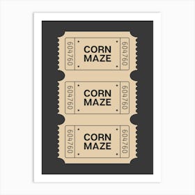 Corn Maze Ticket Halloween Poster Art Print