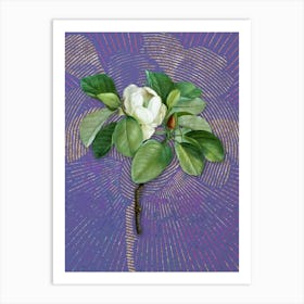 Vintage Magnolia Elegans Botanical Illustration on Veri Peri n.0431 Art Print