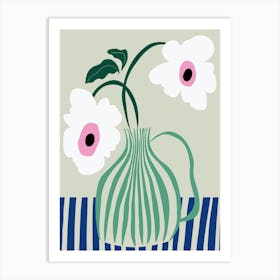 Floral Pottery Delight Art Print