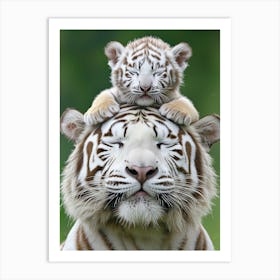 White Tiger Cub Art Print