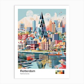 Rotterdam, Netherlands, Geometric Illustration 4 Poster Art Print