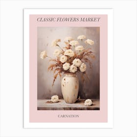 Classic Flowers Market Carnation Floral Poster 3 Art Print