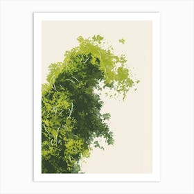 Moss Plant Minimalist Illustration 4 Art Print