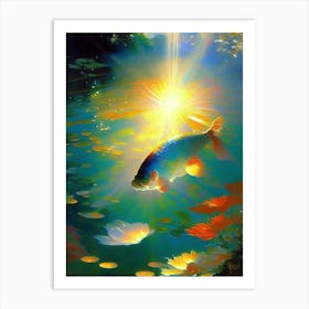 Showa Koi Fish Monet Style Classic Painting Art Print