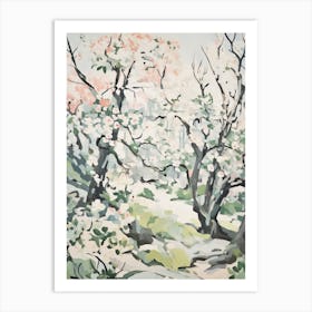 Cherry Trees Impasto Painting 3 Art Print