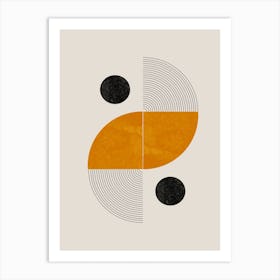 Mustard Geometric Mid Century Art Art Print