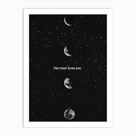 Phases of moon formation Art Print