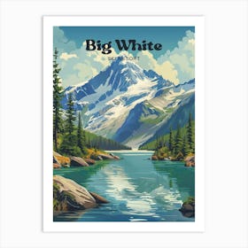 Big White British Columbia Digital Travel Art Art Print