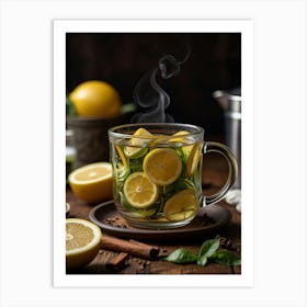 Lemon Tea In A Cup Art Print