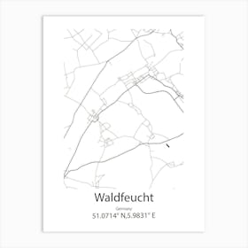 Waldfeucht,Germany Minimalist Map Art Print