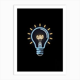 Bright Idea
A minimalist neon illustration of a glowing lightbulb, symbolizing inspiration and creativity.
Perfect for an office or study, adding a modern and motivating touch. Art Print