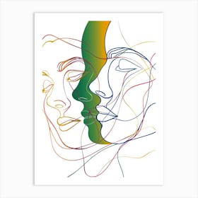 Simplicity Lines Woman Abstract Portraits 1 Art Print
