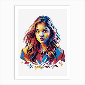 Olivia Rodrigo 03 Portrait Music Icon WPAP Pop Art Style Art Print