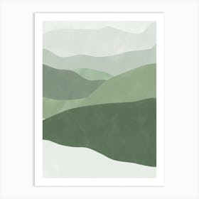 Pastel Green Landscape No.2 Art Print