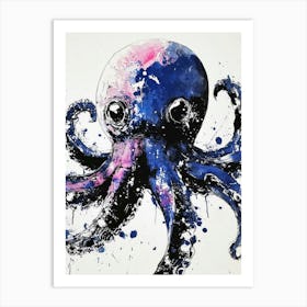 Blue Octopus ocean life Poster