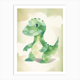 Baby Tyrannosaurus Dinosaur Watercolour Illustration 1 Art Print