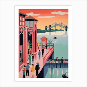 Nanjing Dashengguan Yangtze, China, Colourful 6 Art Print